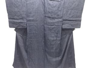 アンティーク　縞織出し本場結城紬単衣男物着物